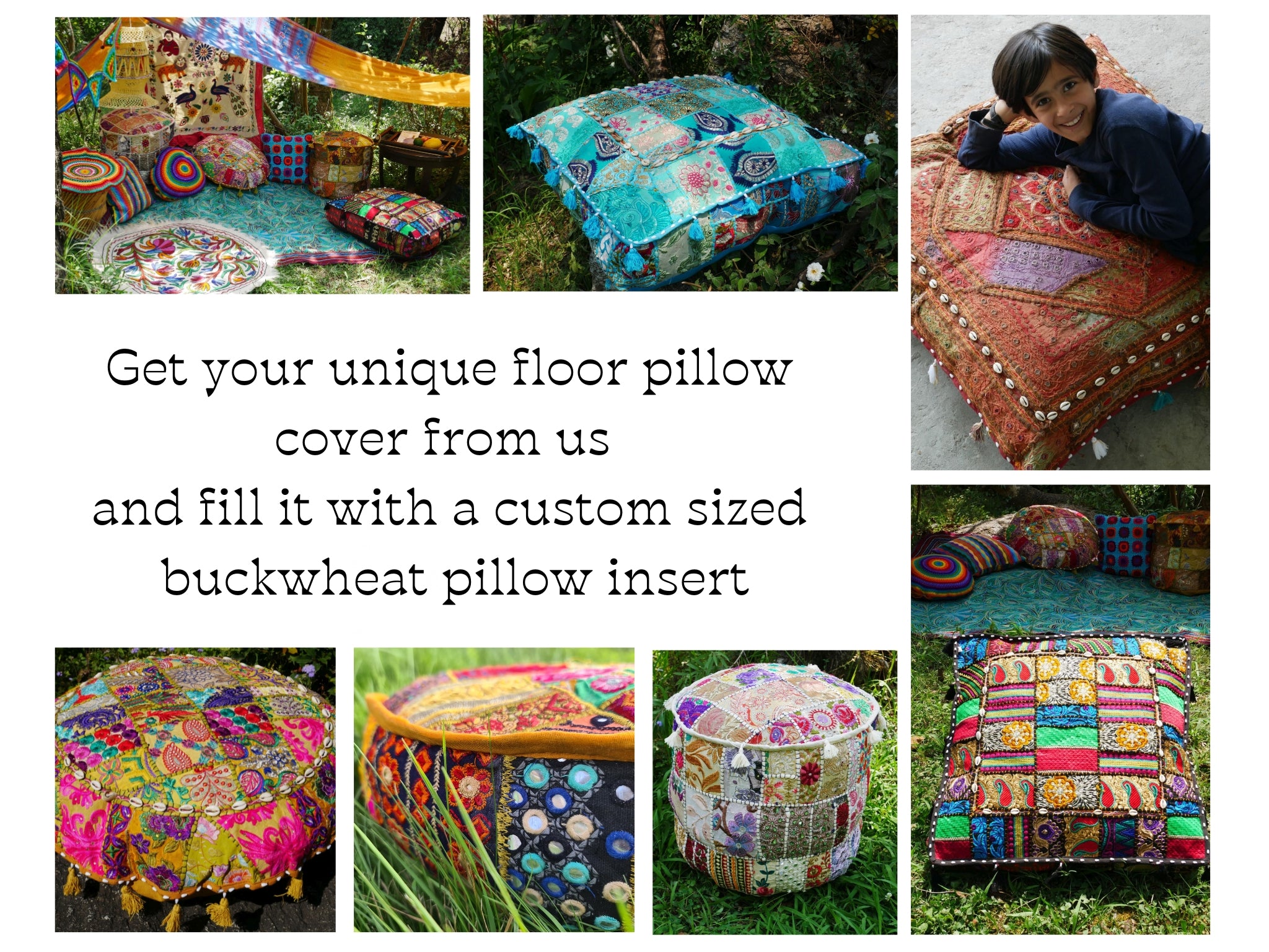 Floor pillow insert Buckwheat filling for your meditation cushion or The Shanti Home