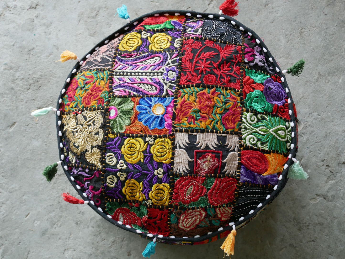 Floor pouf - Indian floor seating | Hippie style floor seating pillow - bean bag