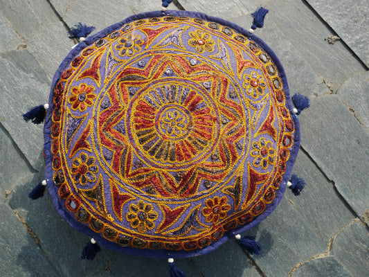 Round floor cushion cover - bohemian decorative pillow - meditation cushion cover - The Shanti Home