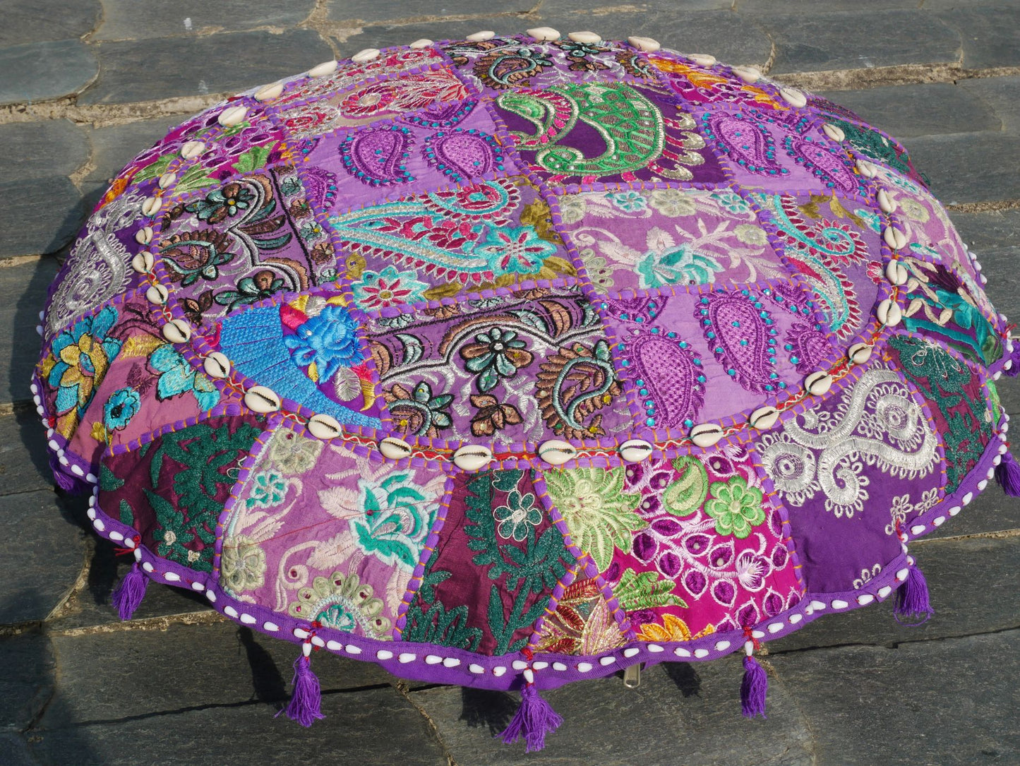 Floor cushion cover - Indian floor seating | Colorful meditation cushion - purple floor pillow - The Shanti Home