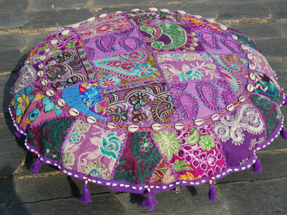 Floor cushion cover - Indian floor seating | Colorful meditation cushion - purple floor pillow - The Shanti Home