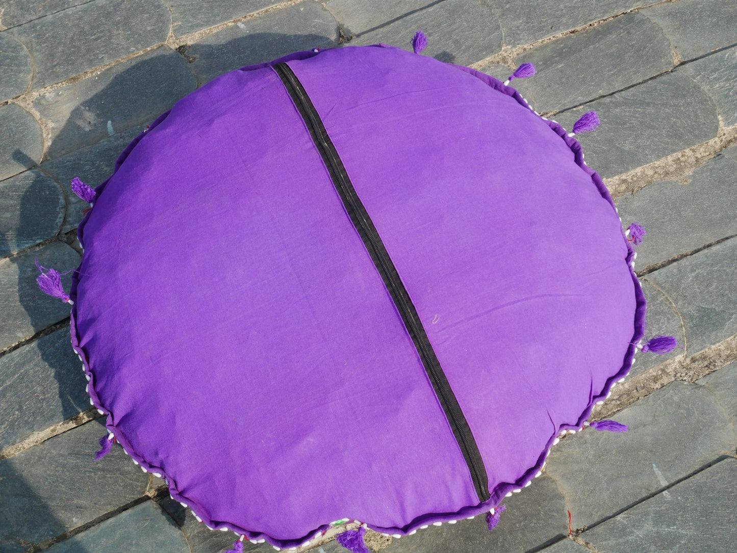 Floor cushion cover - Indian floor seating | Colorful meditation cushion - purple floor pillow