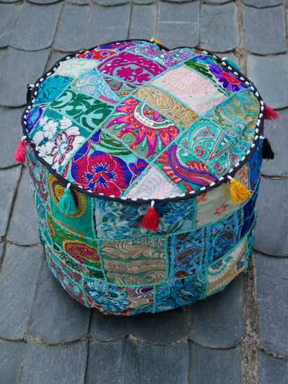 Floor pouf - Indian floor seating | Hippie style floor seating pillow - bean bag