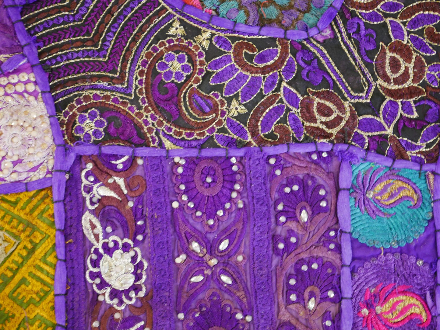 Purple Patchwork wall tapestry - Indian hippie - boho style wall hanging