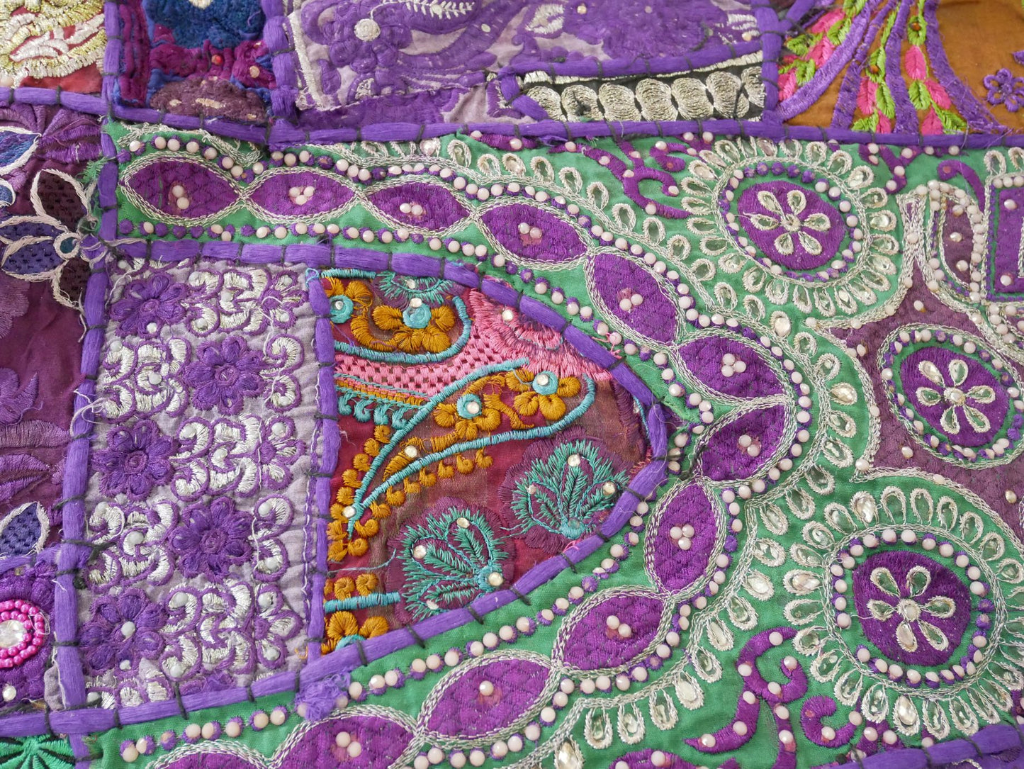 Purple Patchwork wall tapestry - Indian hippie - boho style wall hanging