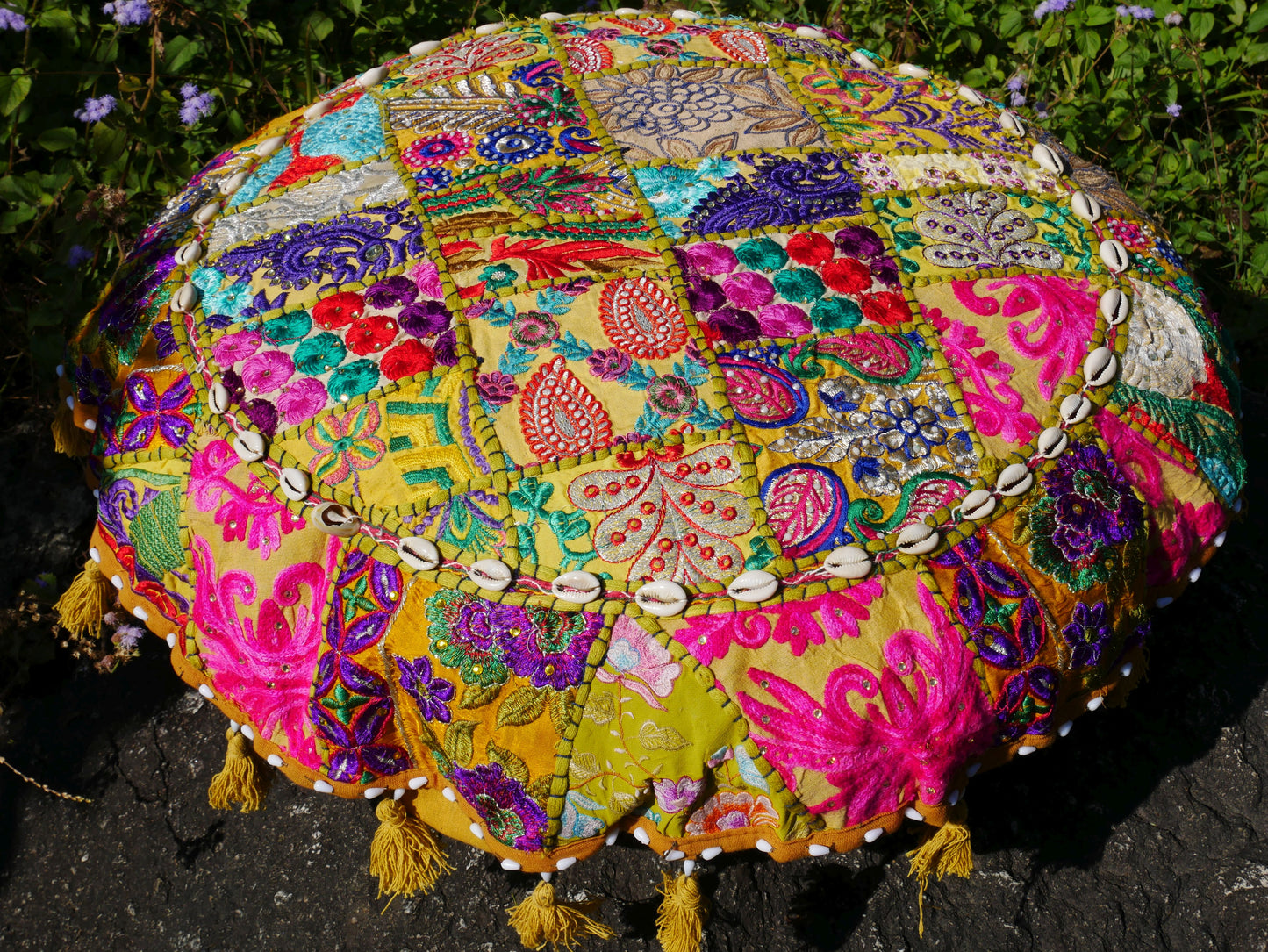 Masala floor pillow - Meditation cushion cover - Indian floor seating - patchwork floor cushion cover