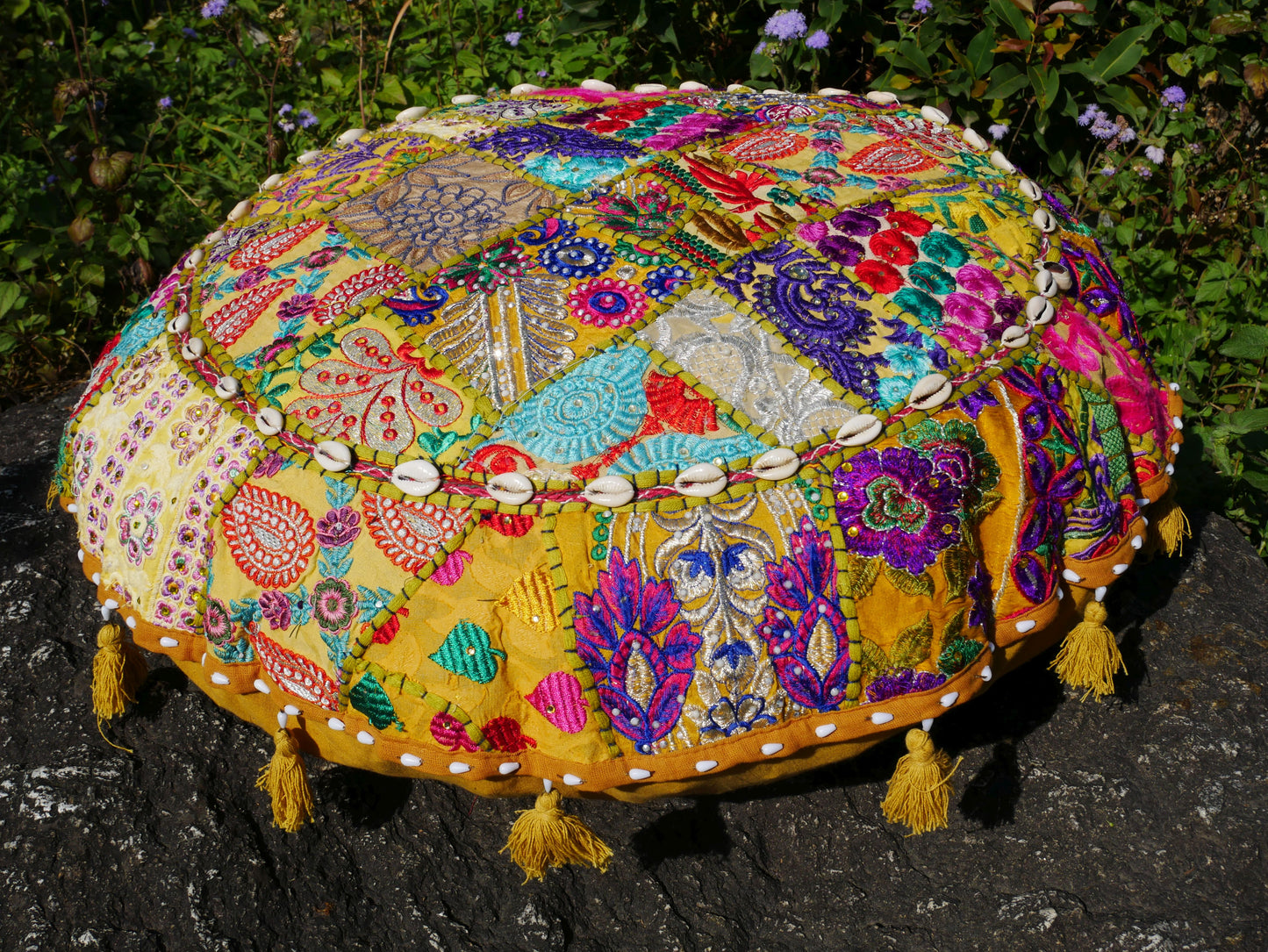 Masala floor pillow - Meditation cushion cover - Indian floor seating - patchwork floor cushion cover