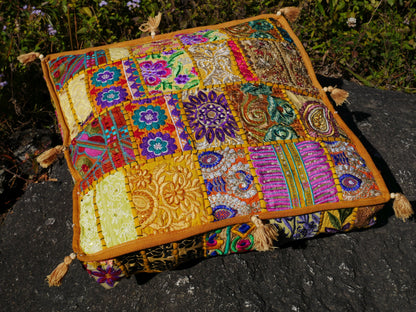 Masala floor pillow with Buckwheat filling | meditation cushion - yoga pillow - zafu cushion for boho style floor seating