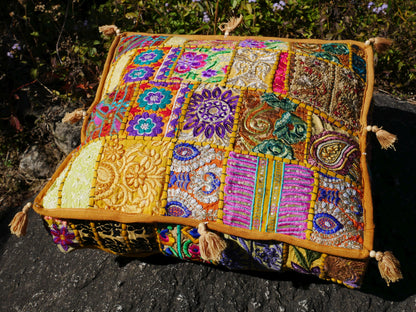 "Masala" floor pillow cover only 16" | meditation cushion - decor pillow for Indian bohemian floor seating