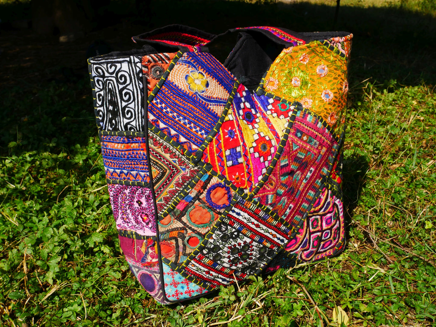 Boho bag - colorful  hippie bag | handmade bohemian shoulder bag | Festival hobo bag - The Shanti Home