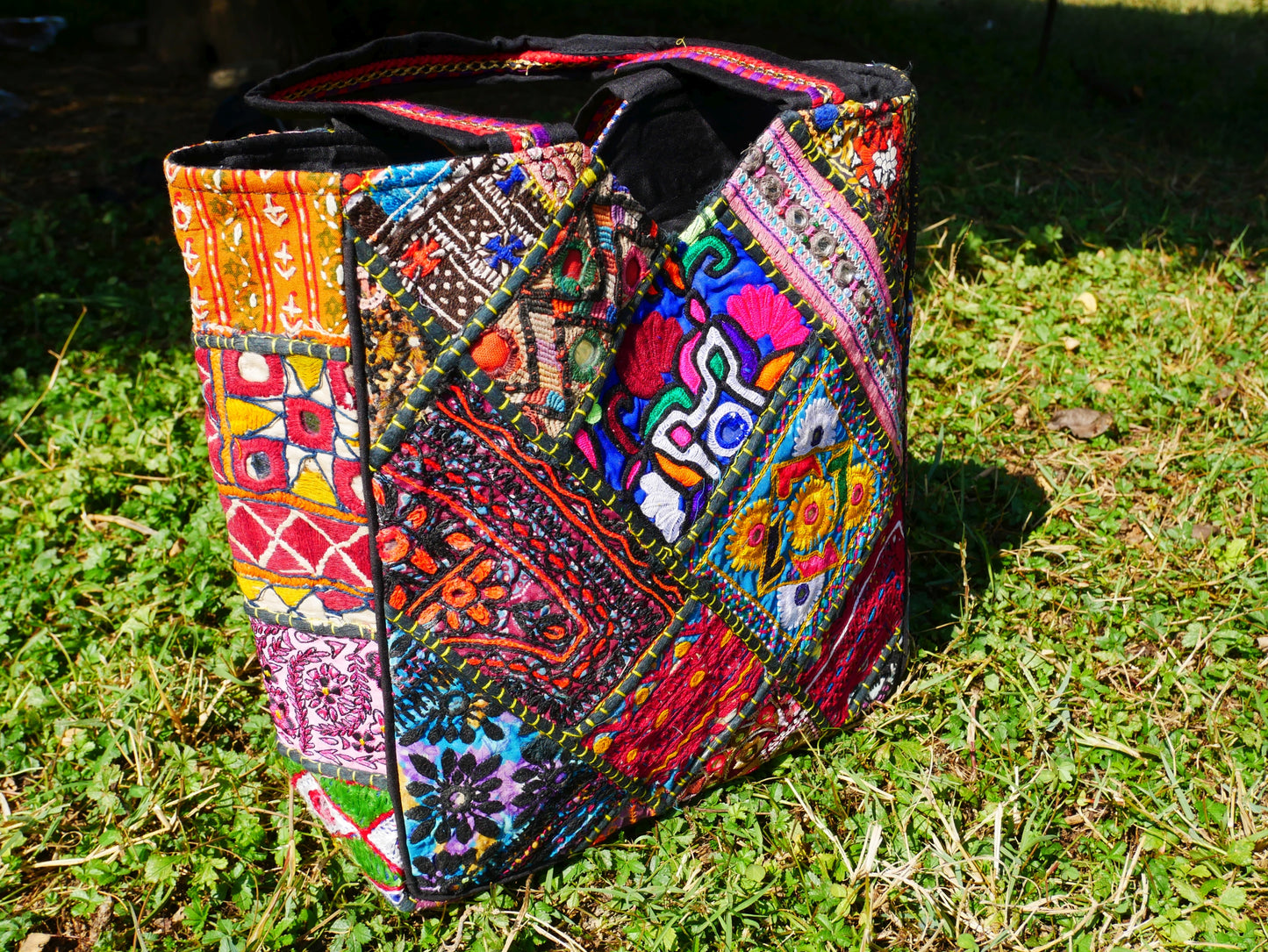 Boho bag - colorful  hippie bag | handmade bohemian shoulder bag | Festival hobo bag - The Shanti Home