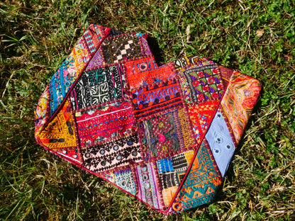 Boho bag - colorful  hippie bag | handmade bohemian shoulder bag | Festival hobo bag