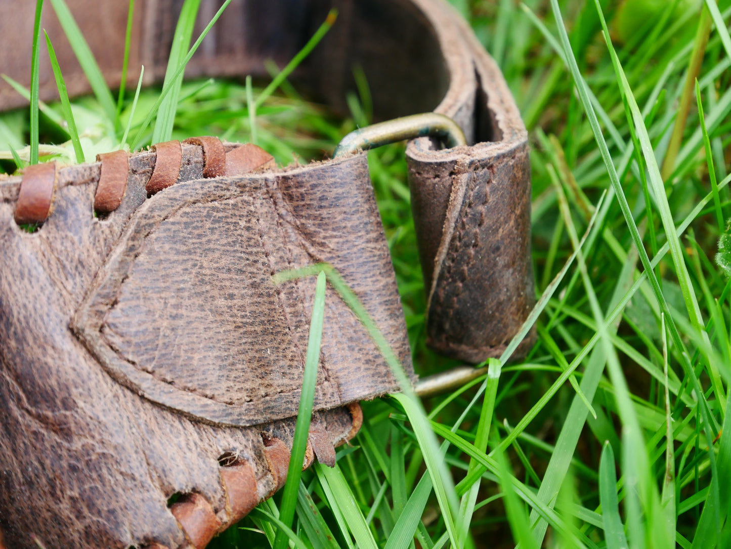 Handmade festival leather belt bag - hip bag - waist bag with semi precious stone and hook closure