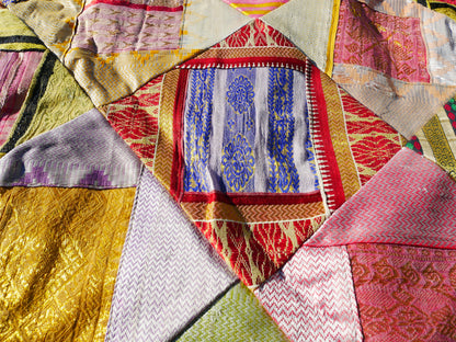Boho bedding | patchwork quilt Indian brokate bed throw | bohemian bedroom decor Indian bedding | hippie tapestry | gift for her