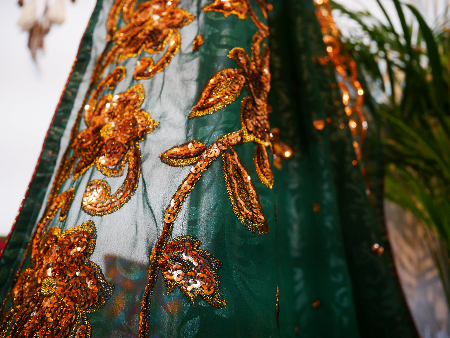 Boho bed canopy - custom made saree canopy frame with handcrafted walnut wood rods | bed curtains - meditation space