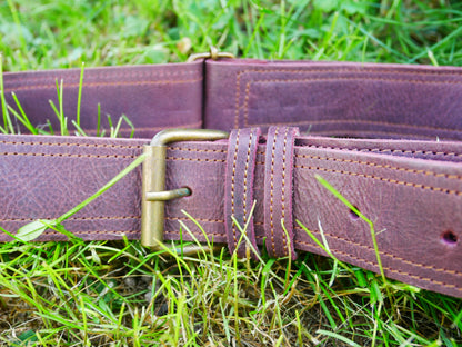 Leather belt bag - waist bag with Labradorite stone perfect for your next festival