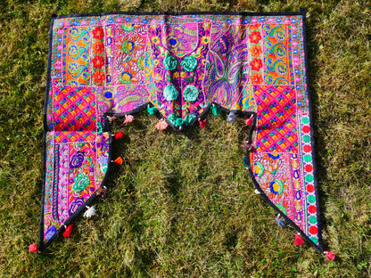 Indian Door hanging - Boho door valance | bohemian wall hanging - patchwork tapestry |  multicolor