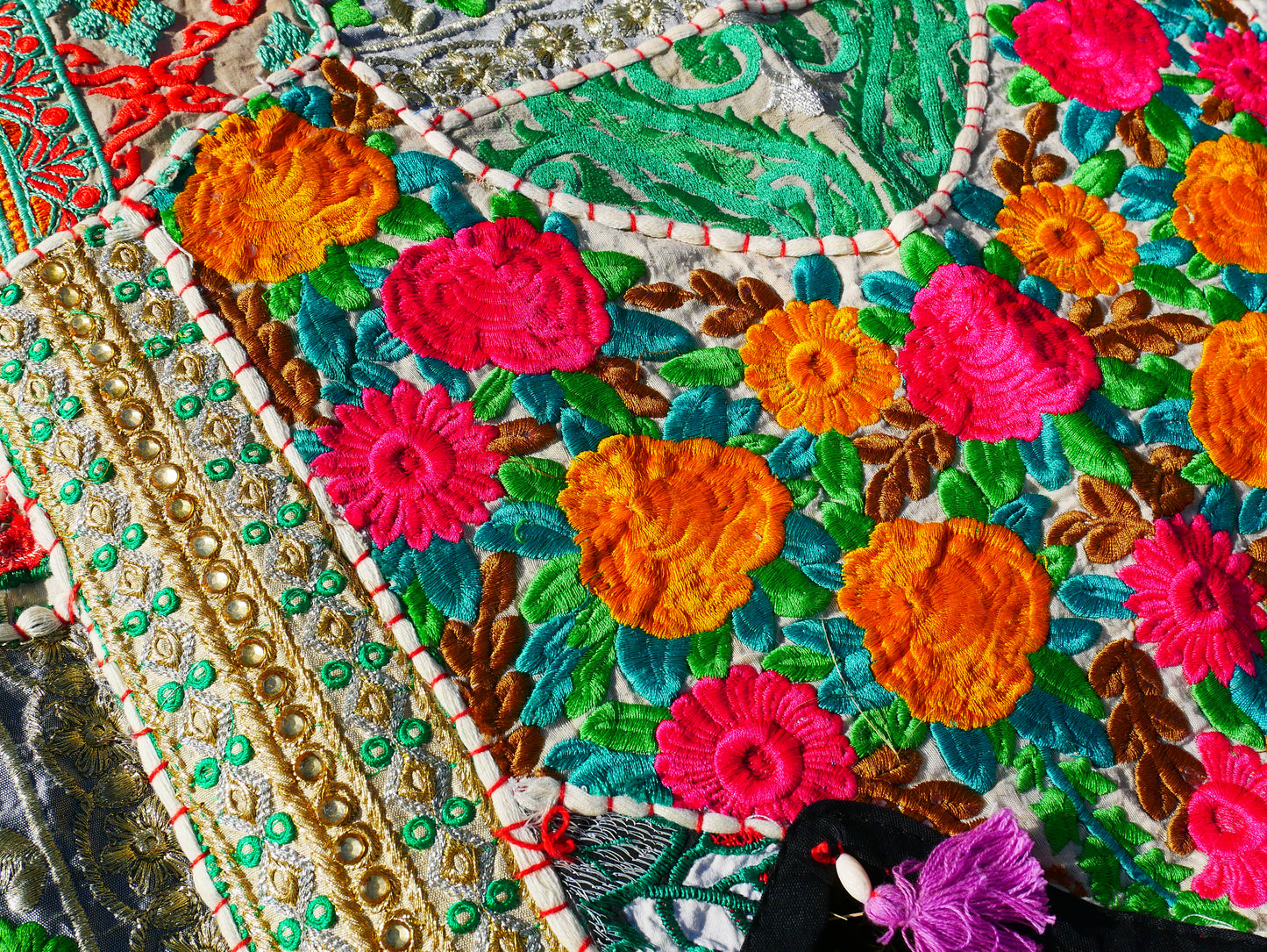 Indian Door hanging - Boho door valance | bohemian wall hanging - patchwork tapestry |  multicolor