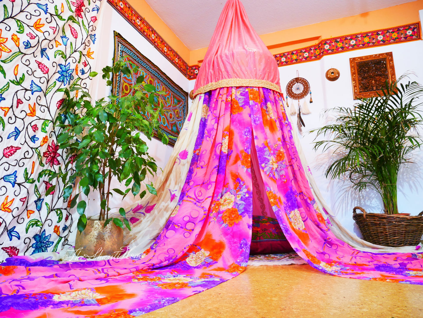 Boho canopy - Saree tent - bed canopy  | hippie decor - Shanti baldachin