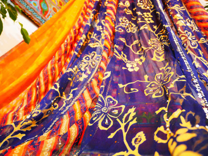 Boho canopy - Saree tent - bed canopy | bohemian wedding backdrop | Indian Hippie decor - floor seating area