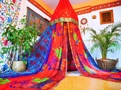 Boho canopy - Saree tent - bed canopy  | hippie decor - Shanti baldachin