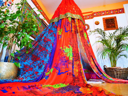 Boho canopy - Saree tent - bed canopy  | hippie decor - Shanti baldachin