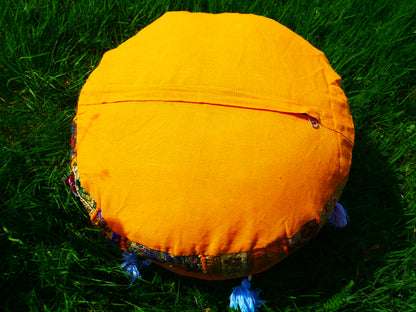 "Masala" Meditation cushion 16" floor pillow - decor throw pillow for Indian bohemian floor seating