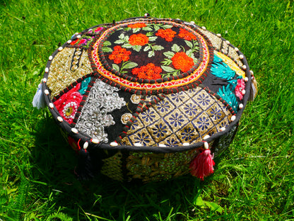 Meditation cushion 16" floor pillow - decor throw pillow for Indian bohemian floor seating - The Shanti Home