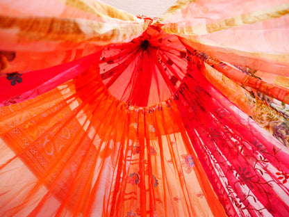 Saree canopy - indoor tent - bed canopy | bohemian wedding backdrop | Indian Hippie decor - floor seating area | meditation room - glamping