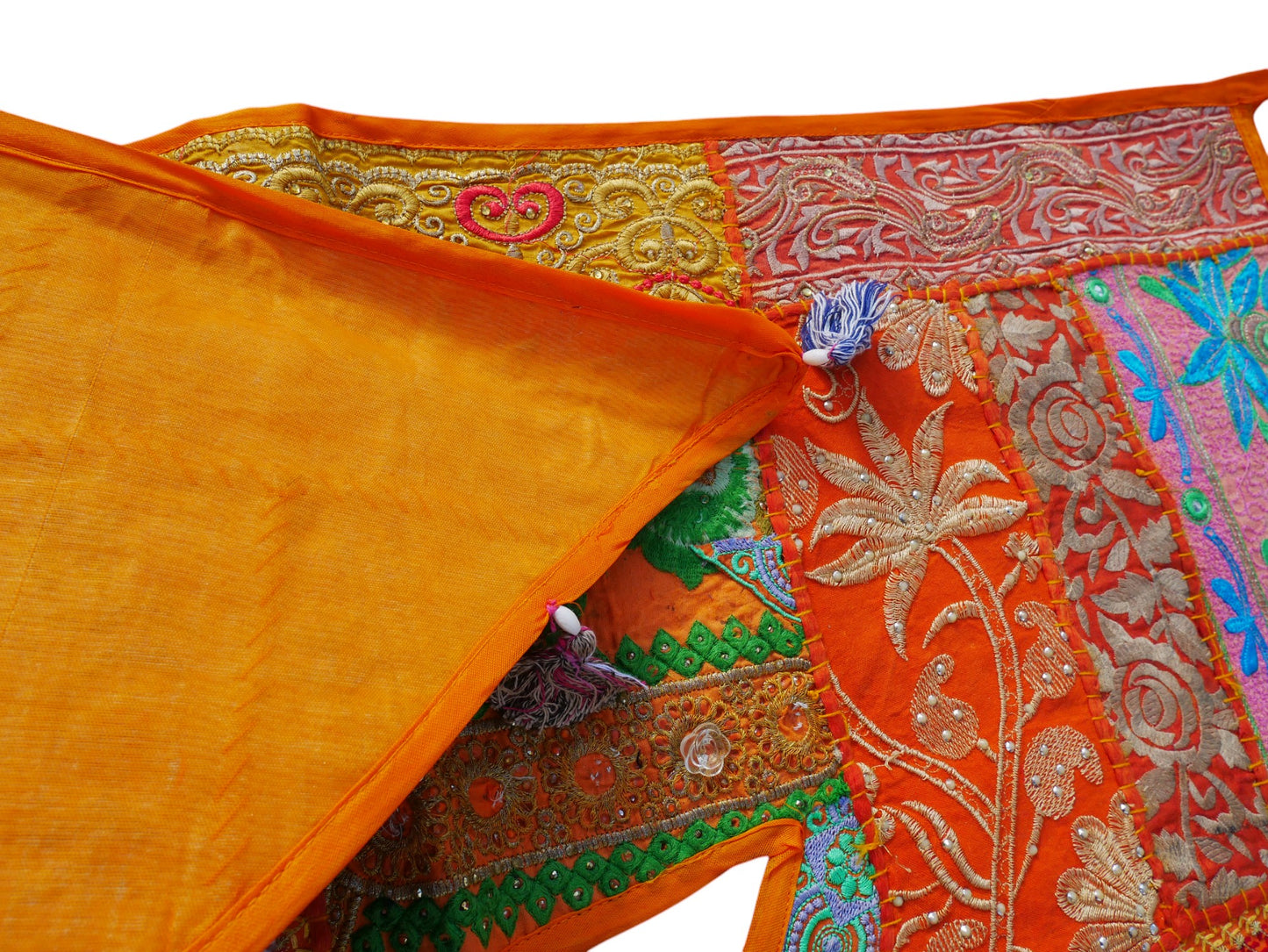 Indian door hanging - Toran - orange wall tapestry for bohemian wall decor and hippie homes