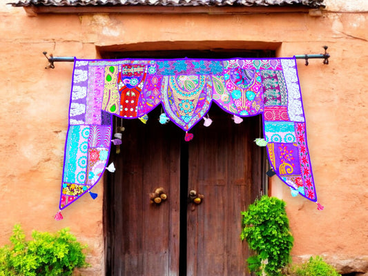 Indian door hanging - Toran - purple wall tapestry for bohemian wall decor and hippie homes