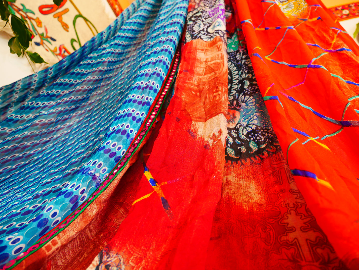 Saree canopy - indoor tent - bed canopy | bohemian wedding backdrop | Indian Hippie decor - floor seating area | meditation room - glamping