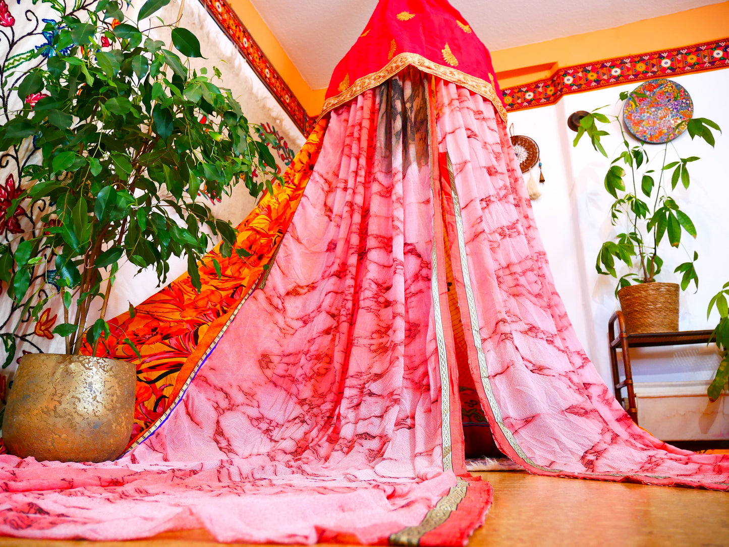 Boho canopy - Saree tent - bed canopy  | hippie decor - Shanti baldachin