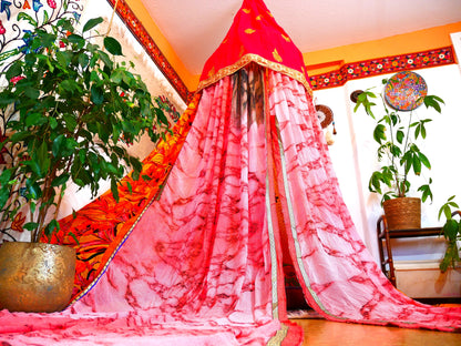 Boho canopy - Saree tent - bed canopy  | hippie decor - Shanti baldachin