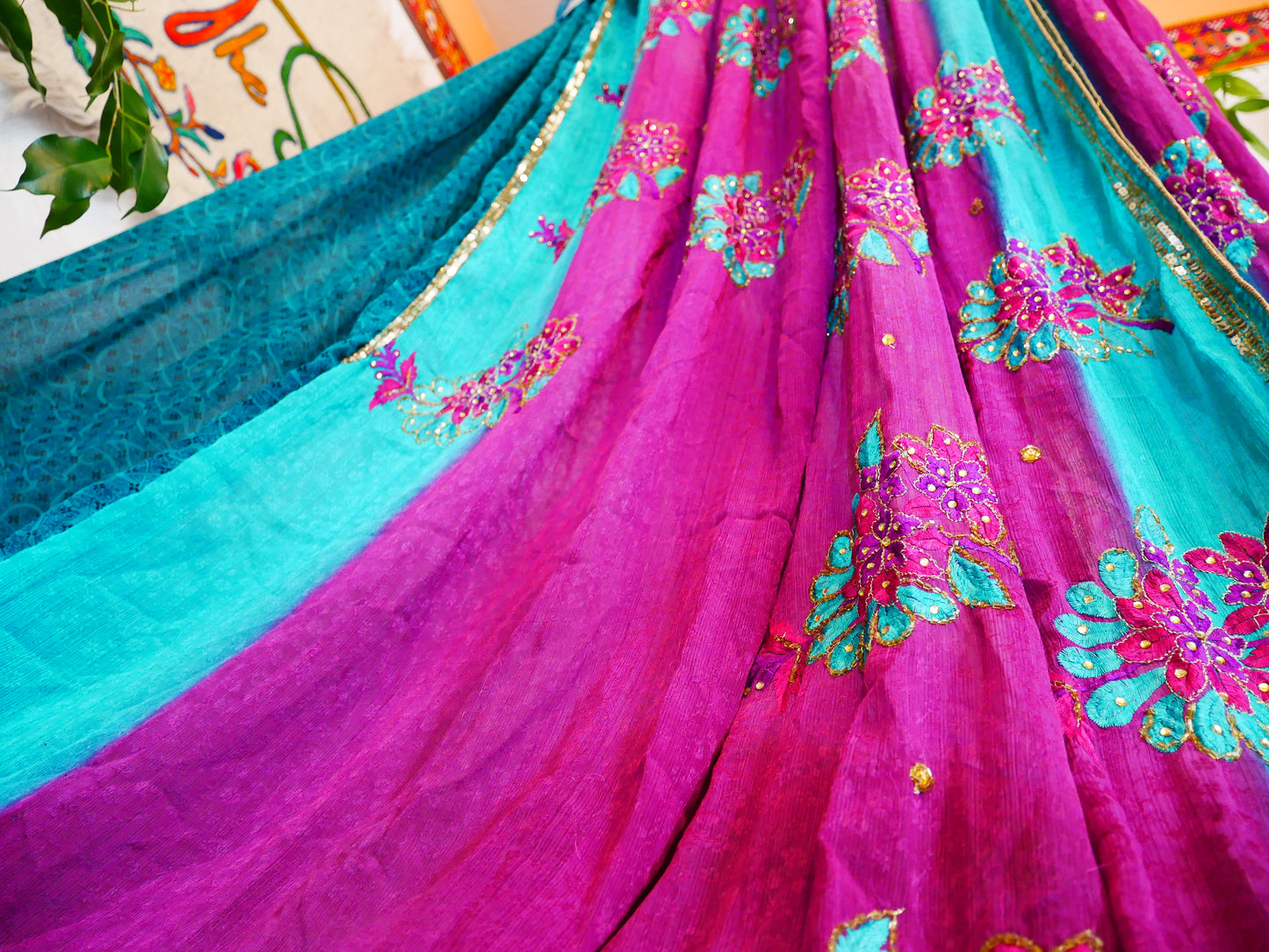 Saree tent - princess canopy - boho bed canopy  | bohemian wedding backdrop - Hippie decor - floor seating area | meditation room - Shanti baldachin