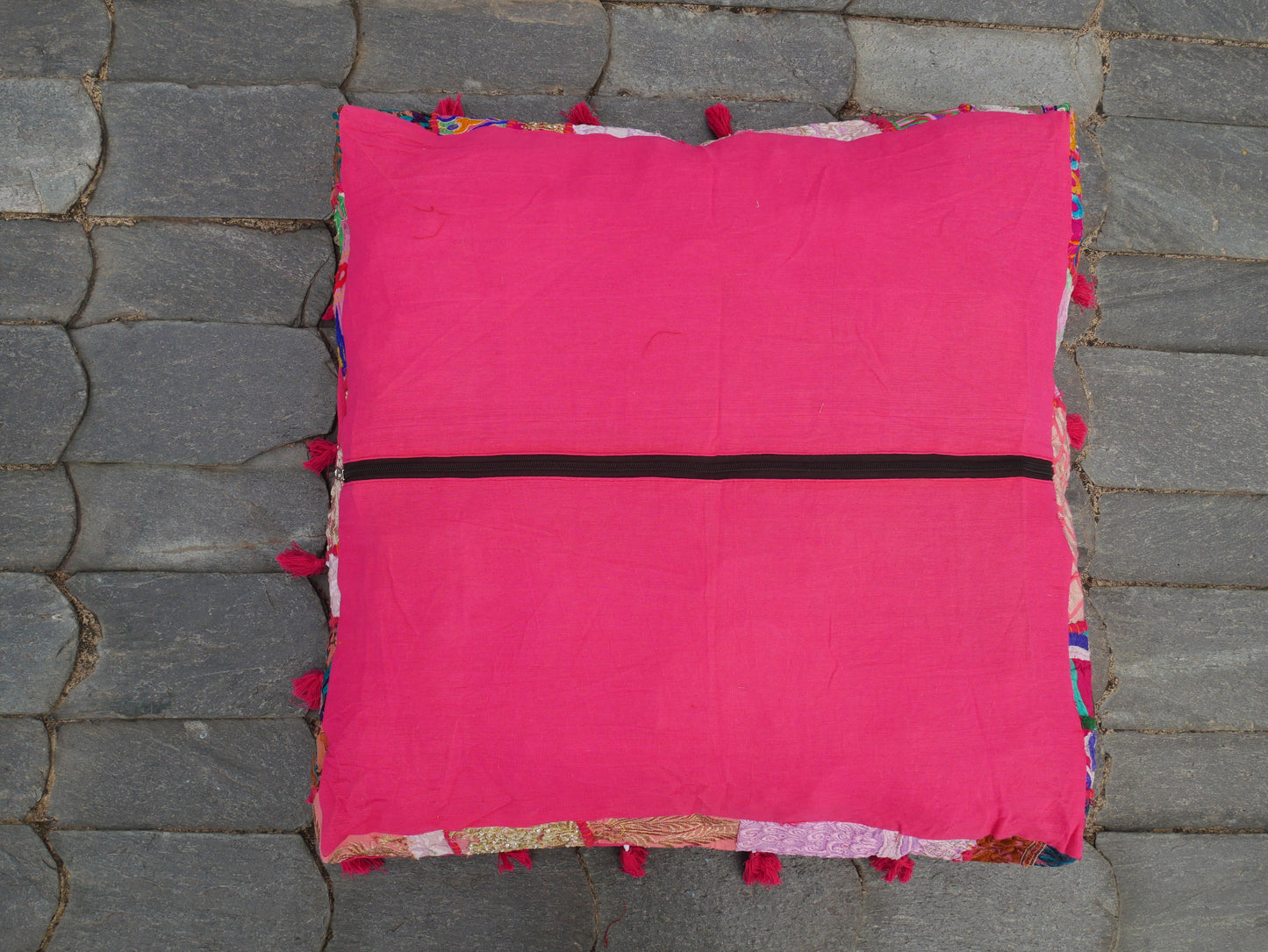 Floor pillow cover "Boho princess" Indian floor seating - patchwork floor pouf