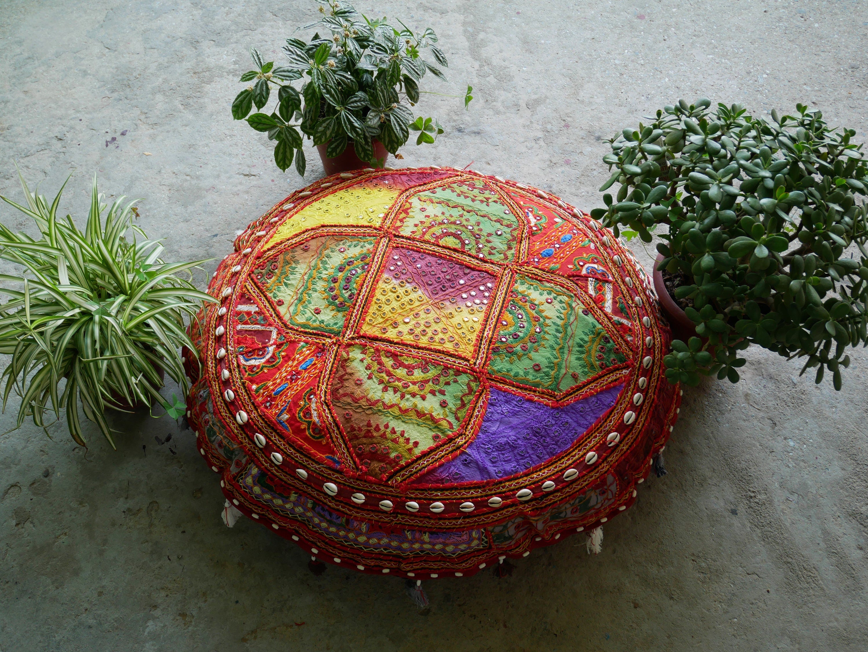 Boho floor pillow Meditation cushion Desert Flower Indian floor seating large floor cushion hippie decor bean bag COVER ONLY