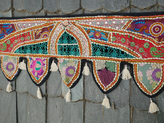 Indian Toran - door hanging | Boho window valance - hippie boho curtain  | handmade door curtain Bohemian wall decor - colorful home decor