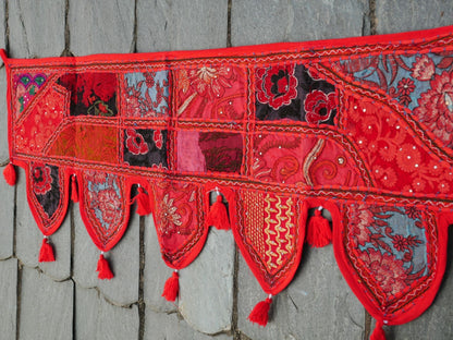 Indian Toran - door hanging - boho curtain - colorful window valance