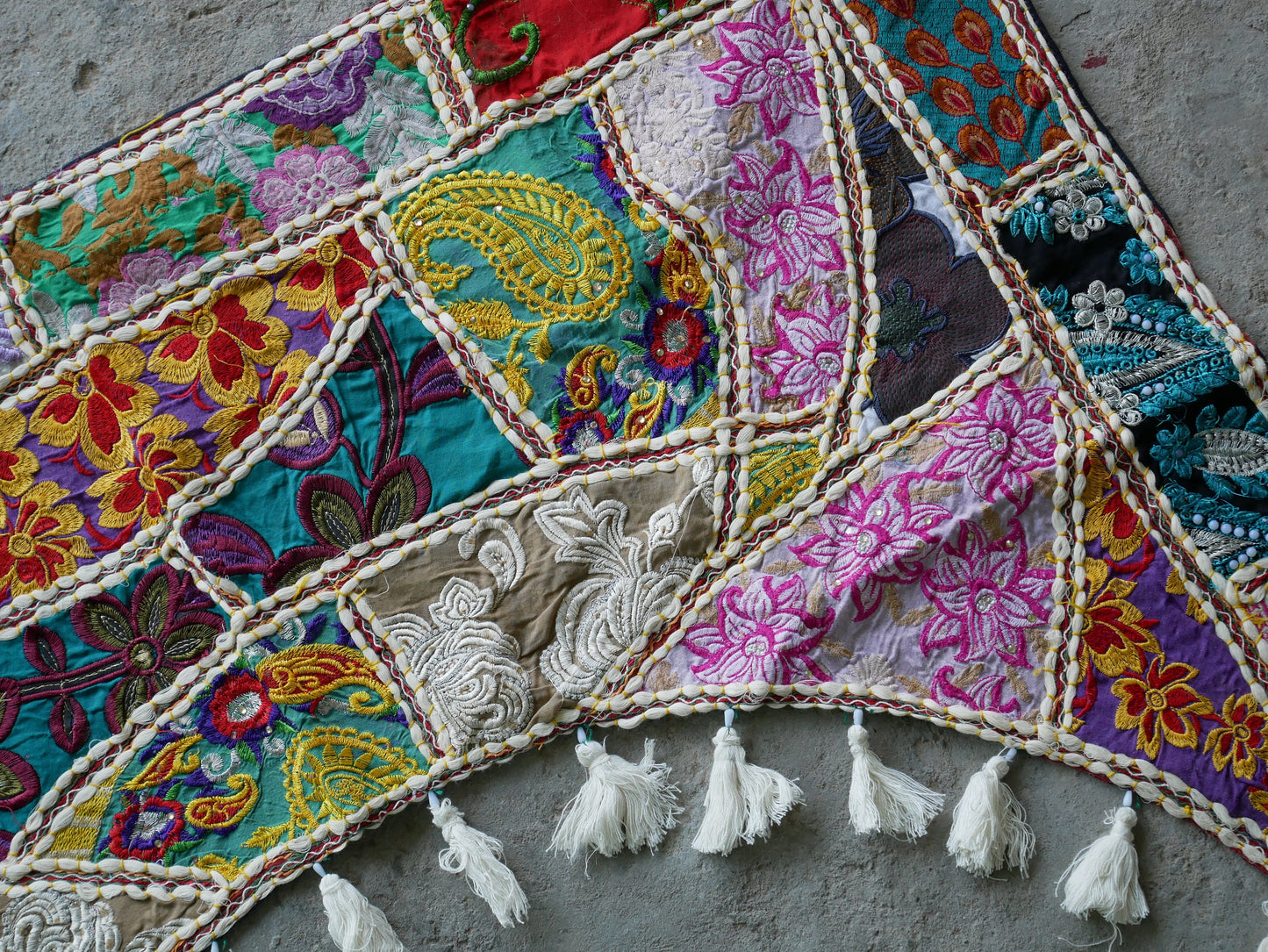 Door Toran - Indian toran, patchwork saree, handmade door valence, window decor