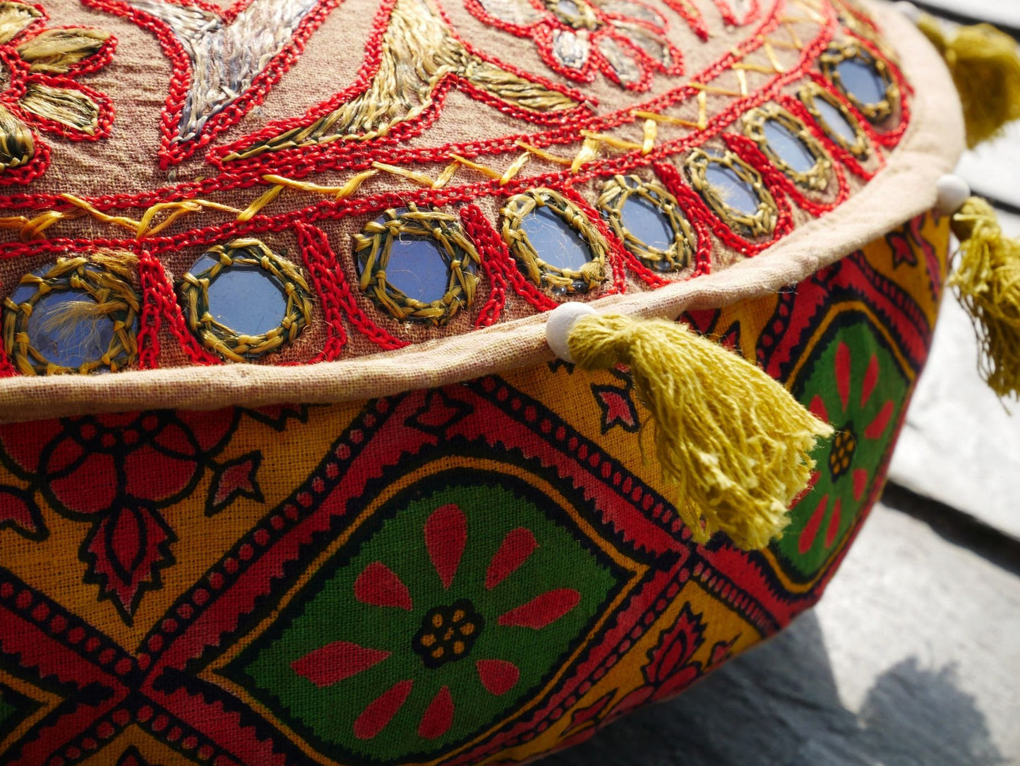 Round floor cushion - meditation cushion - Indian floor seating and hippie decor COVER ONLY