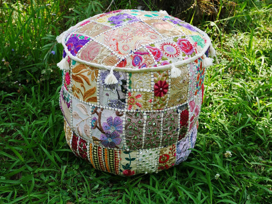 Floor pouf - Indian floor seating | Hippie style floor seating pillow - bean bag