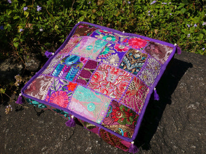 Purple meditation cushion - floor pillow cover | Floor cushion cover for bohemian floor seating or as decorative throw pillow