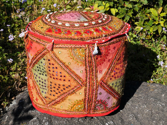 Indian floor seating - floor pouf cover | pouf ottoman boho hippie decor |  cover only - The Shanti Home