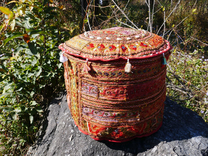 Indian floor seating - floor pouf cover | pouf ottoman boho hippie decor |  cover only