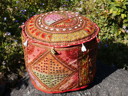 Indian floor seating - floor pouf cover | pouf ottoman boho hippie decor |  cover only