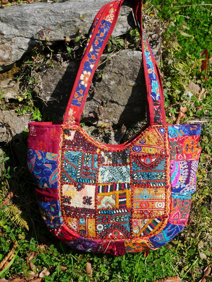 Boho bag - colorful  hippie bag | handmade bohemian shoulder bag | Festival hobo bag