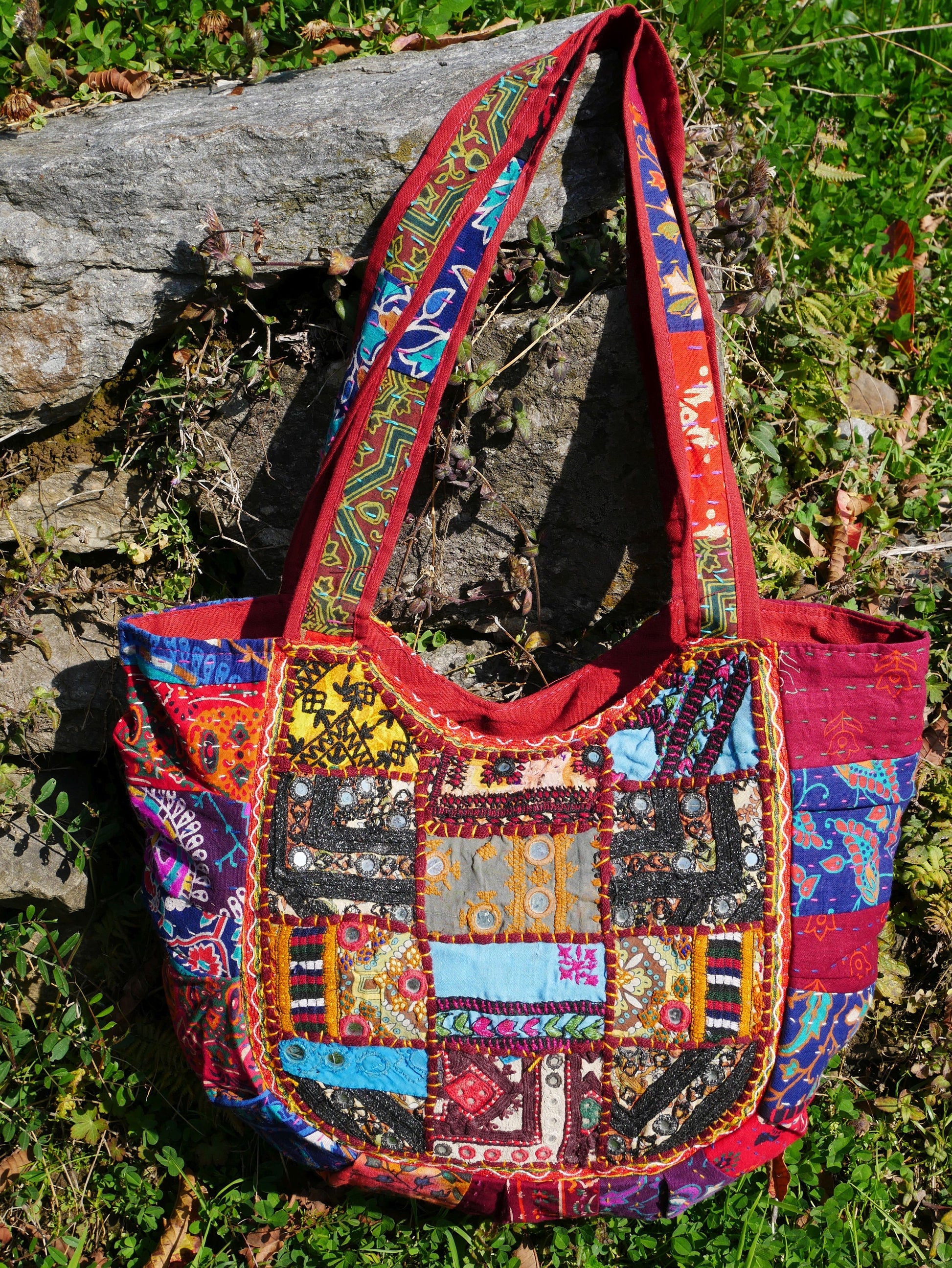 Multicolored Handbag Gypsy Boho Bag Large Hobo Bag With -  Israel
