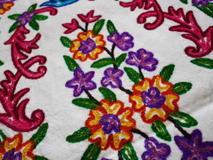 Boho table runner - Kashmiri Crewel embroidery - hand embroidered table decor