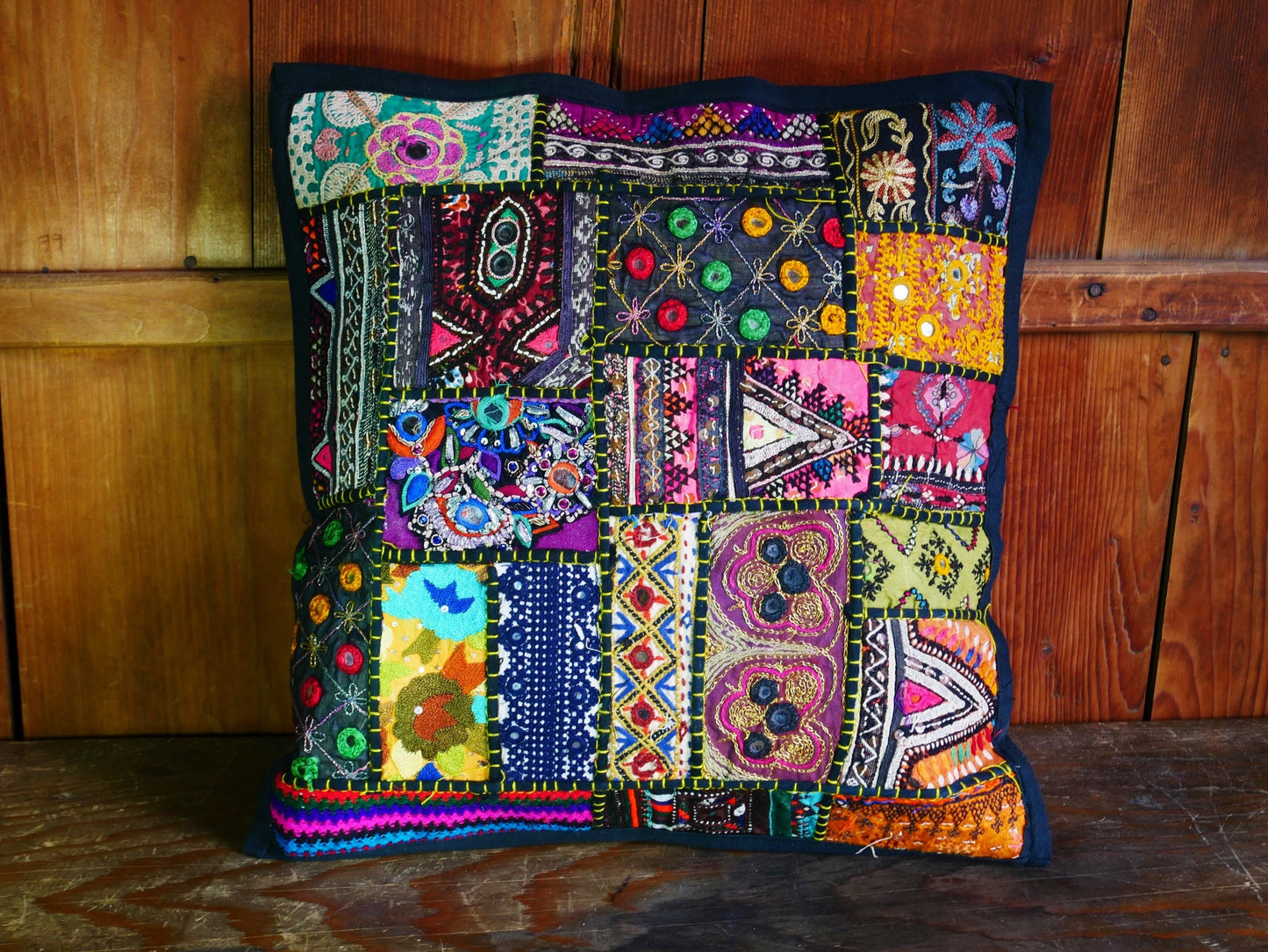 Boho throw pillow set - Indian Tribal cushion cover | colorful, decorative patchwork pillows | bohemian gypsy hippie decor -Cover only-